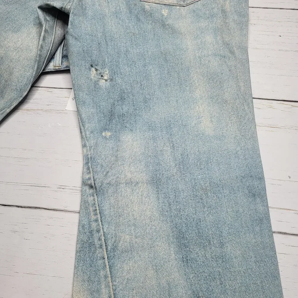 J Crew Point Sur Printed On Distressed Jeans Loose Straight Indie Sleeze 29